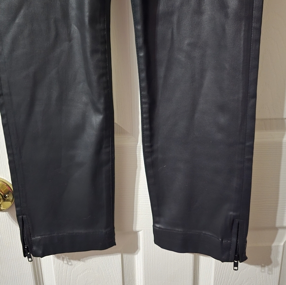 KUT Reese Ankle Straight Coated Black Trouser Pants, Mid-Rise, Flat Front, EUC! - Picture 12 of 16